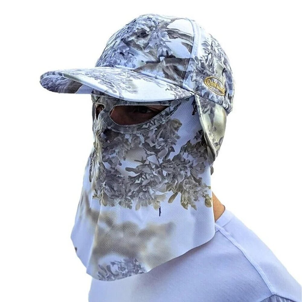 NEW ~ QuikCamo 2-in-1 Hat/Front Mask King's Snow Shadow Camo - Medium